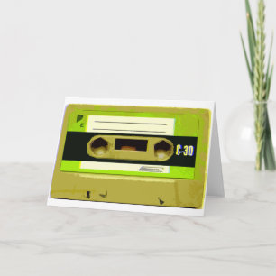 Limegrünes Retro-Kassettenband Feiertagskarte