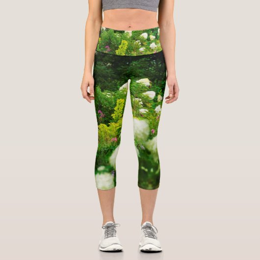 Limelight-Hydrangeas in meinem Rubio-Garten Capri Leggings (Vorderseite)