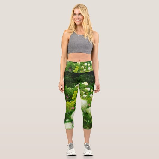 Limelight-Hydrangeas in meinem Rubio-Garten Capri Leggings (Vorderseite)