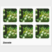 Limelight-Hydrangeas in meinem Rubio-Garten Quadratischer Aufkleber (Blatt)