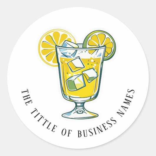 Limencello | Black & White Modern Text  Runder Aufkleber (Vorderseite)