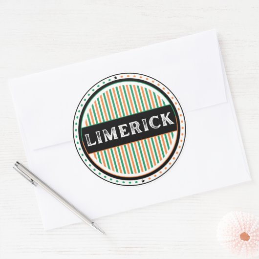 Limerick City Pride Emblem – Irish Identity Runder Aufkleber (Umschlag)