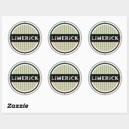 Limerick City Pride Emblem – Irish Identity Runder Aufkleber (Blatt)