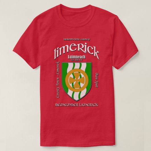 Limerick Irland Irish Wappen Coat of Arms T-Shirt (Design vorne)