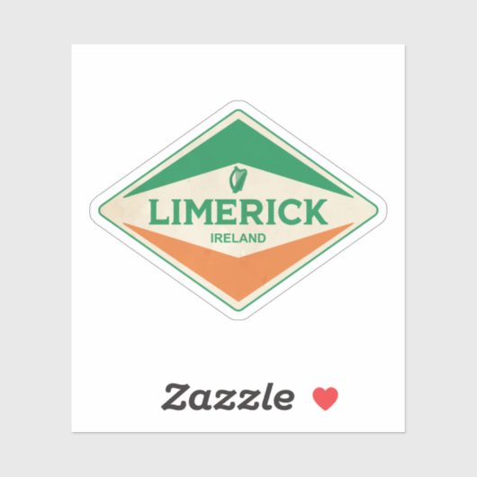 Limerick Irland Vintag Aufkleber (Blatt)
