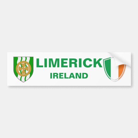 Limerick Irland Wappen und irische Flagge Autoaufkleber (Vorne)