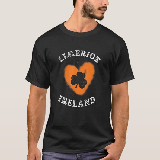 LIMERICK Shamrock Gaelic Football and Hurling Vint T-Shirt (Vorderseite)