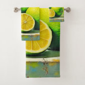 Limes helles Summer Pop Design Badhandtuch Set (Insitu)