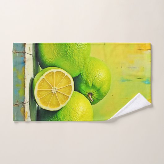 Limes helles Summer Pop Design Badhandtuch Set (Handtuch)