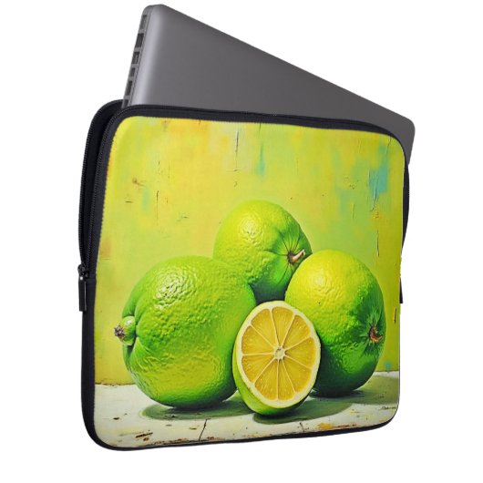 Limes helles Summer Pop Design Laptopschutzhülle (Vorne Rechts)