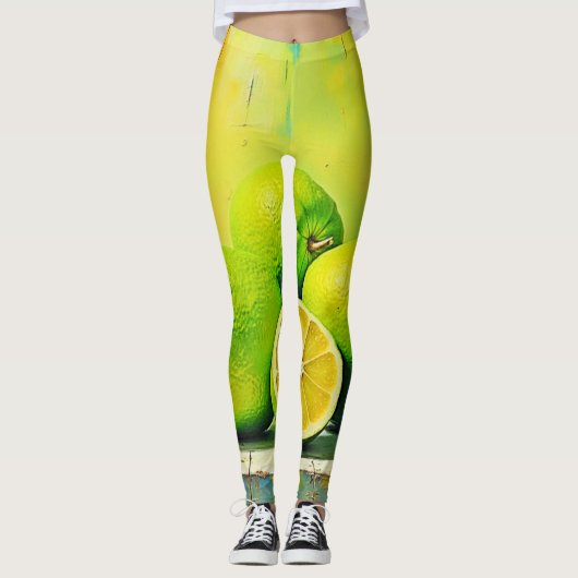 Limes helles Summer Pop Design Leggings (Vorderseite)