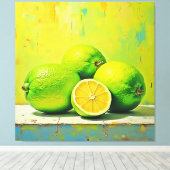 Limes helles Summer Pop Design Leinwanddruck (Insitu (Holzboden))