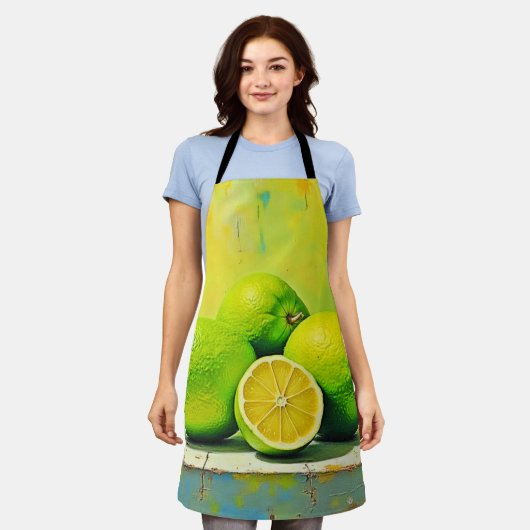 Limes helles Summer Pop Design Schürze (Getragen)