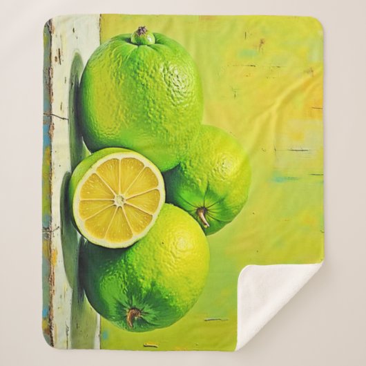 Limes helles Summer Pop Design Sherpadecke (Vorderseite)