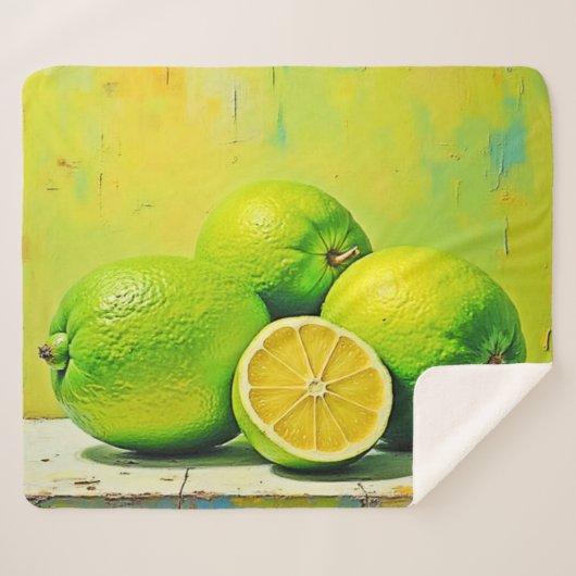 Limes helles Summer Pop Design Sherpadecke (Vorderseite (Horizontal))