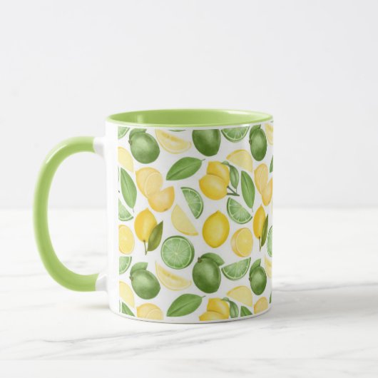 Limes Limes Blätter Muster Green Coffee Tasse (Links)