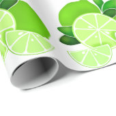 Limes | Limone Scheiben | Sonniges Zitrusmuster Geschenkpapier (Rolleneckpunkt)