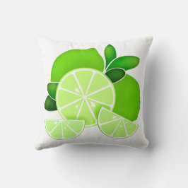 Limes | Limone Scheiben | Sonniges Zitrusmuster Kissen