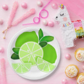 Limes | Limone Scheiben | Sonniges Zitrusmuster Pappteller (Party)