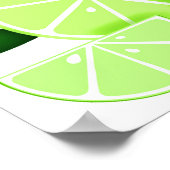 Limes | Limone Scheiben | Sonniges Zitrusmuster Poster (Ecke)