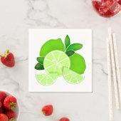 Limes | Limone Scheiben | Sonniges Zitrusmuster Serviette (Beispiel)