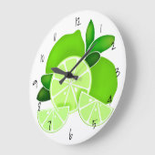 Limes| Limone Scheiben | Zitrusfrüchte Große Wanduhr (Winkel)