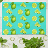 Limes mit türkisfarbenem Hintergrund Geschirrtuch (Gefaltet)