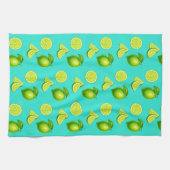 Limes mit türkisfarbenem Hintergrund Geschirrtuch (Horizontal)