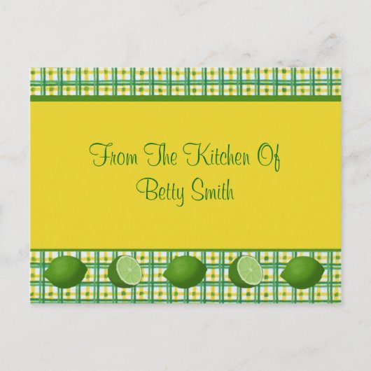 Limes-Rezept-Karte Postkarte (Vorderseite)