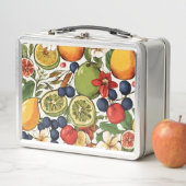 Limes, Zitronen und Blume aus dem Mittelmeerraum. Metall Brotdose (Beispiel)