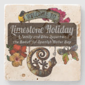 Limestone Holiday Beach Resort Curaçao Steinuntersetzer (Vorderseite)