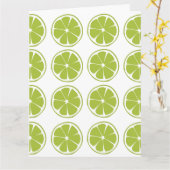 Limette Frucht Grüne Limette Muster Karte (Gelbe Blume)