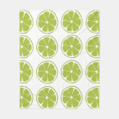Limette Frucht Grünes Limettenmuster Fleecedecke (Vorderseite)