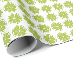 Limette Frucht Grünes Limettenmuster Geschenkpapier