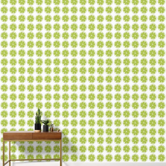 Limette Frucht Grünes Limettenmuster Tapete (Hausflur)