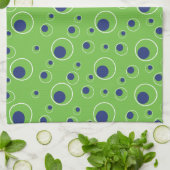 Limette Green Navy Blue Circles Dots Küchentücher (Gefaltet)