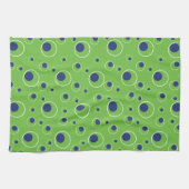 Limette Green Navy Blue Circles Dots Küchentücher (Horizontal)