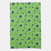 Limette Green Navy Blue Circles Dots Küchentücher (Vertikal)