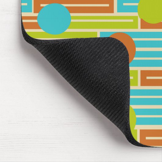 Limette grün, Zimtbraun, türkisfarbene Rechtecke Mousepad (Ecke)