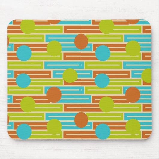 Limette grün, Zimtbraun, türkisfarbene Rechtecke Mousepad (Vorne)