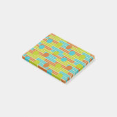 Limette grün, Zimtbraun, türkisfarbene Rechtecke Post-it Klebezettel (angewinkelt)