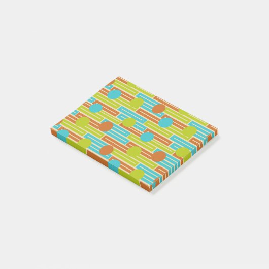 Limette grün, Zimtbraun, türkisfarbene Rechtecke Post-it Klebezettel (angewinkelt)