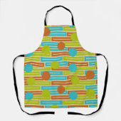 Limette grün, Zimtbraun, türkisfarbene Rechtecke Schürze (Vorderseite)