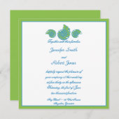 Limette Grünes Türkis Seashell Hochzeit Einladung (Vorne/Hinten)