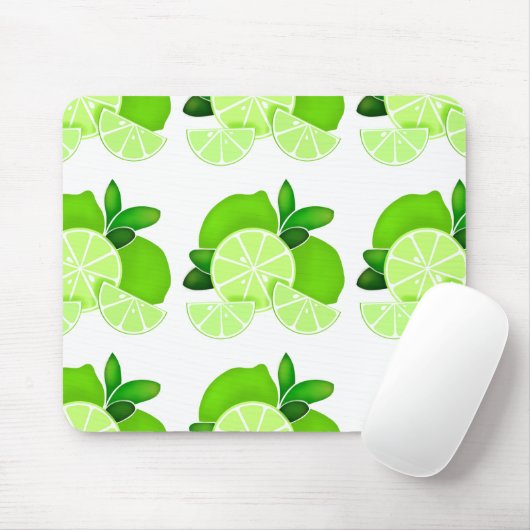 Limette Limone Kanten Sonniges Zitrusmuster Mousepad (Mit Mouse)