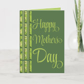 Limette und Olivgrüne Blumen und Streifen Mutterta Karte (Vorderseite)