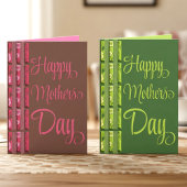 Limette und Olivgrüne Blumen und Streifen Mutterta Karte