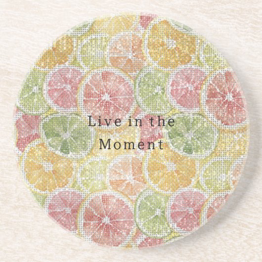 Limette Zitrone Orange Grapefruit Frucht Funkeln  Getränkeuntersetzer (Vorne)