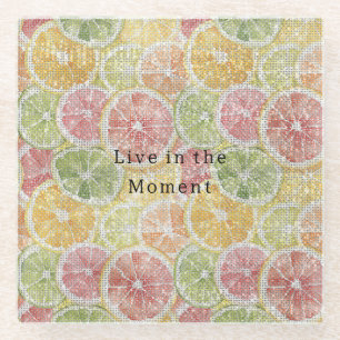 Limette Zitrone Orange Grapefruit Frucht Funkeln Glasuntersetzer