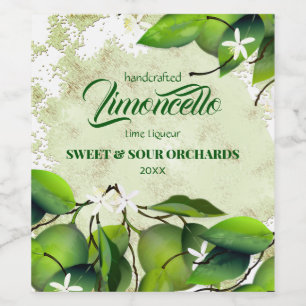 Limette-Zitrusfrucht-Limoncello Weinetikett